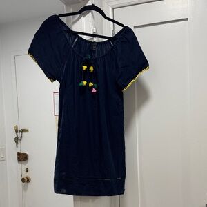 J. Crew Navy Dress with Colorful Tassels